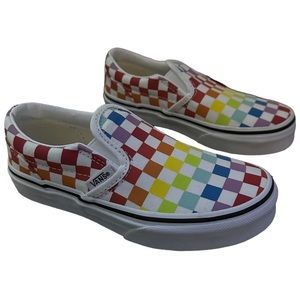 Kids Slip-On Checkerboard Shoe Rainbow / True White Size 12
